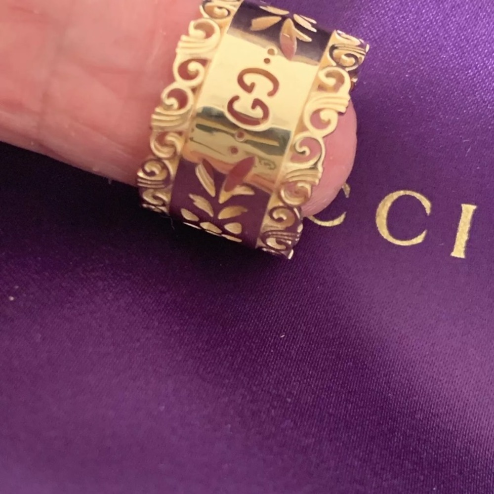 GUCCI 18K gold ICONS BLOOMS ring sz 6 $2100!